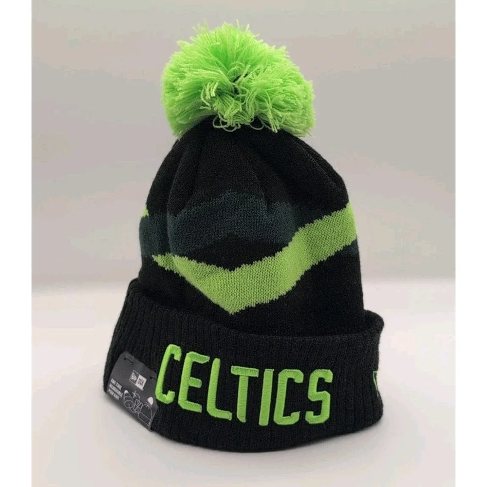 Boston Celtics‎ Beanie City Edition New Era Knit Pom Cap Official One Size NBA - Picture 3 of 7